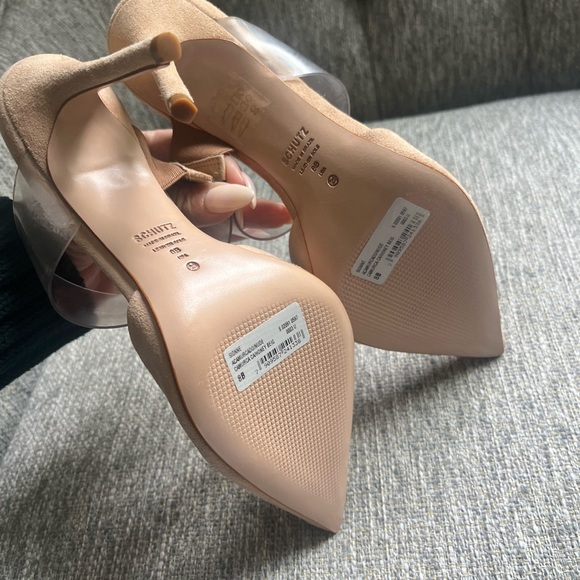 SCHUTZ Tan Heels with Clear Strap - Picture 8 of 11